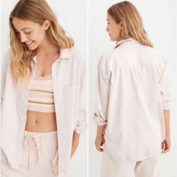 Aerie Oversized Anytime Fave Shirt Button Up in Blush Pink - M - Picture 4 of 4